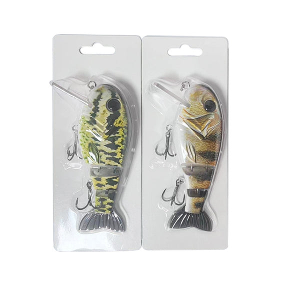 With Tongue Plate 3 Section Bionic Fish Lua Sea Fishing Freshwater Universal Floating Fake Bait(LK088-03)
