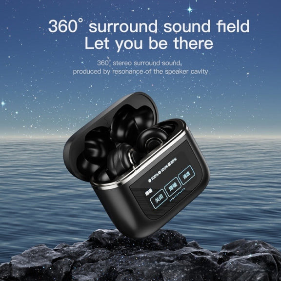 Color Screen Touch ANC Active Noise Reduction LCD Wireless Bluetooth Earphones(Black)