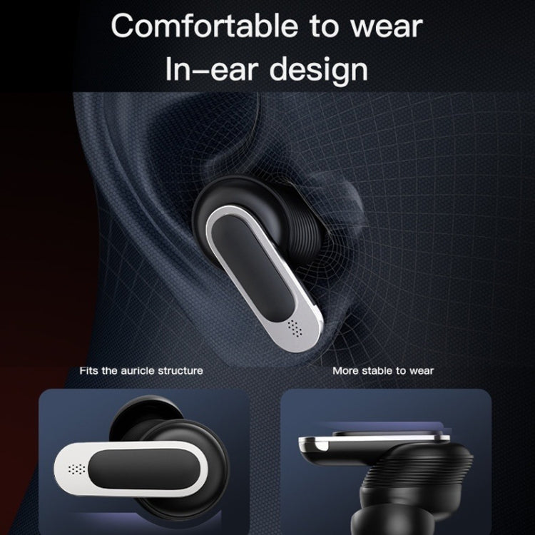 Color Screen Touch ANC Active Noise Reduction LCD Wireless Bluetooth Earphones(Black)