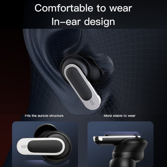 Color Screen Touch ANC Active Noise Reduction LCD Wireless Bluetooth Earphones(Black)