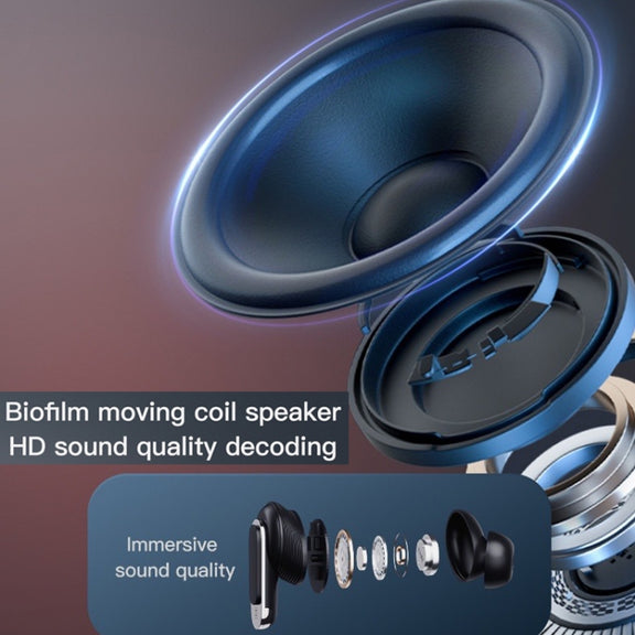 Color Screen Touch ANC Active Noise Reduction LCD Wireless Bluetooth Earphones(Black)