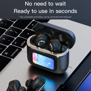 Color Screen Touch ANC Active Noise Reduction LCD Wireless Bluetooth Earphones(Black)