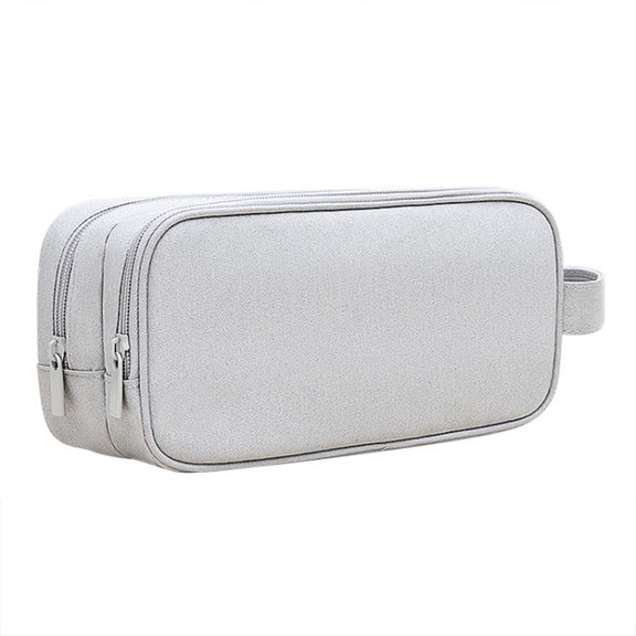 SM09 Double-layer Large Capacity Digital Accessories Storage Bag, Color: Gray