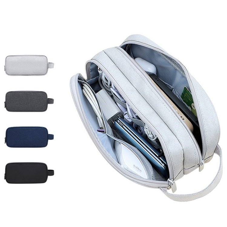 SM09 Double-layer Large Capacity Digital Accessories Storage Bag, Color: Navy Blue