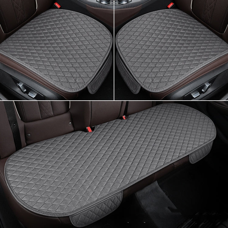 Non-Slip Rhombus Imitation Linen Car Seat Cushion, Color: Gray Front Row