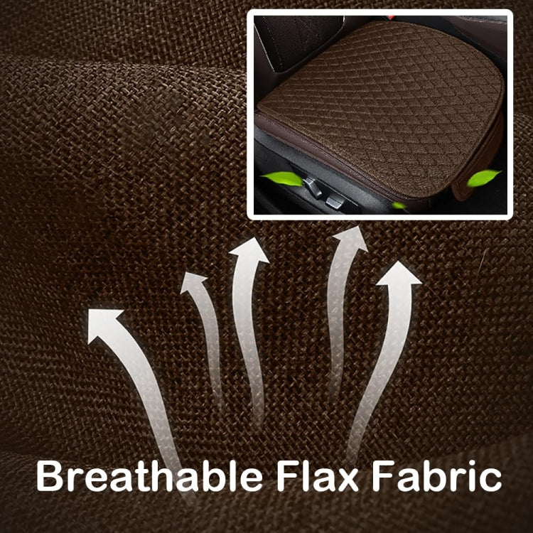 Non-Slip Rhombus Imitation Linen Car Seat Cushion, Color: Brown Front Row