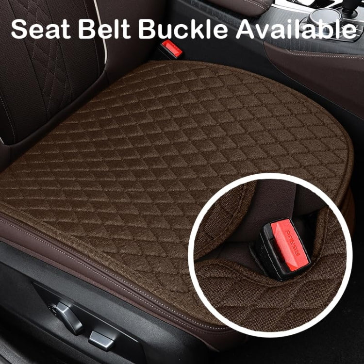 Non-Slip Rhombus Imitation Linen Car Seat Cushion, Color: Beige Back Row
