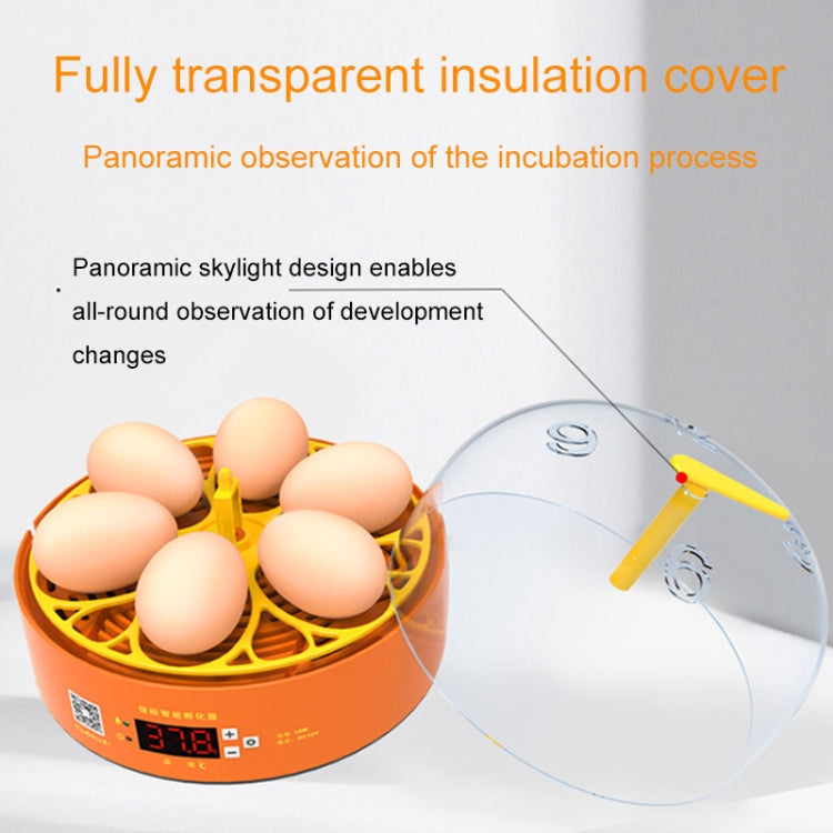6-Eggs Small Household Experimental Children Smart Chicken Incubators, Spec: Dual-electric Automatic US Plug