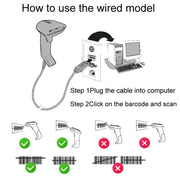 Supermarket Cashier Express Scanner Warehouse Handheld Barcode Scanning Device, Model: Wired 2-Dimensional