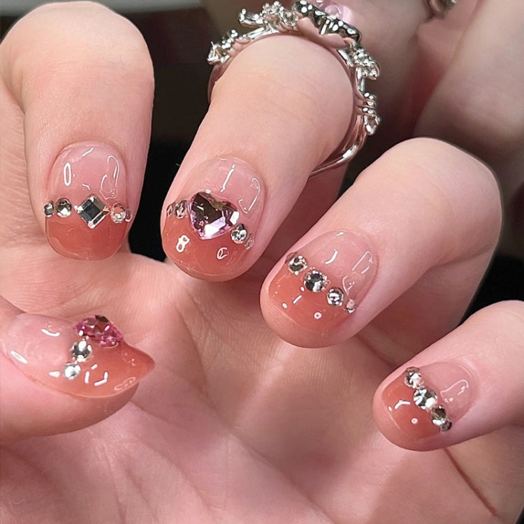 24pcs/box Handmade Nail Glitter Nail Jelly Glue Finished Patch, Color: BY1129(Wear Tool Bag)