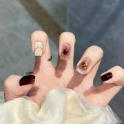 24pcs/box Handmade Nail Glitter Nail Jelly Glue Finished Patch, Color: BY1038(Wear Tool Bag)