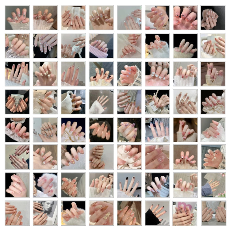24pcs/box Handmade Nail Glitter Nail Jelly Glue Finished Patch, Color: BY85(Wear Tool Bag)