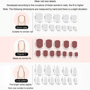 24pcs/box Handmade Nail Glitter Nail Jelly Glue Finished Patch, Color: BY25(Wear Tool Bag)