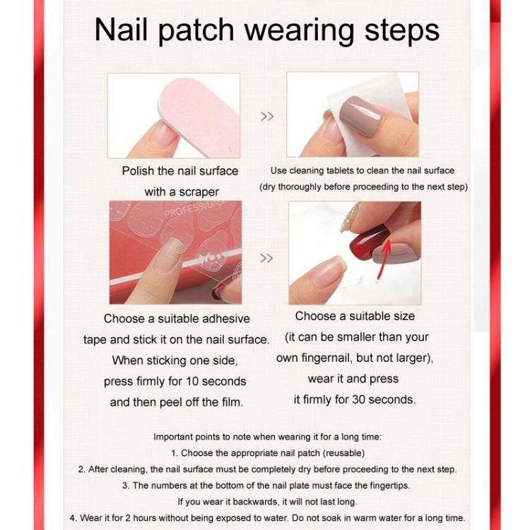 24pcs/box Handmade Nail Glitter Nail Jelly Glue Finished Patch, Color: BS2040(Wear Tool Bag)