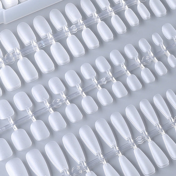 10pairs Of 100pcs/Box Frosted False Nails Artificial Tip, Shape: Medium Oval XS