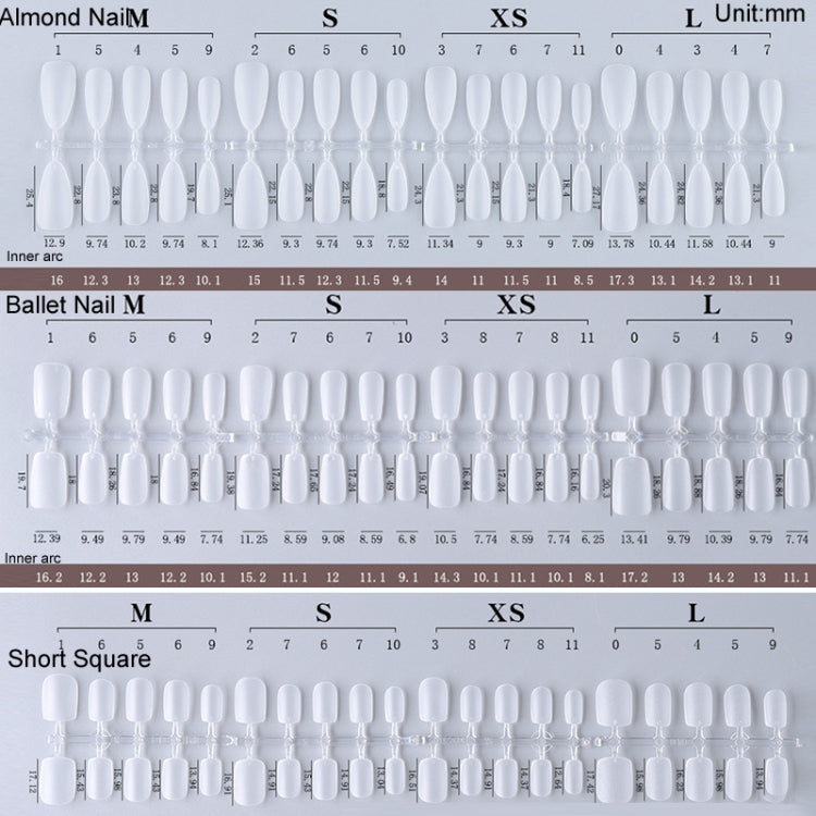 10pairs Of 100pcs/Box Frosted False Nails Artificial Tip, Shape: Short Square Circle S