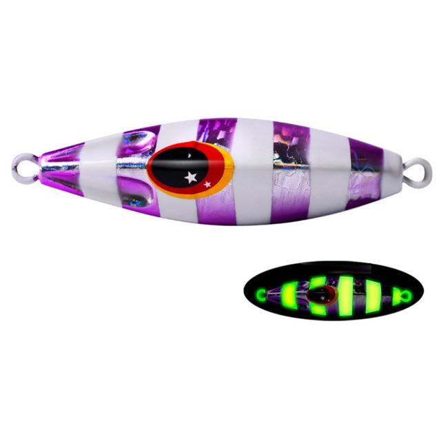 PROBEROS LF124 Deep Sea Iron Plate Lead Fish Fishing Lure Slow Sinking Rocking Luminous Boat Fishing Bait, Size: 100g(Color B)