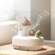 ZAY-H007 LED Light Double Spray Wireless Mini Desktop Windmill Music Humidifier(White)