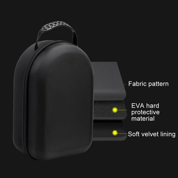 For Apple Vision Pro Storage Bag VR Headwear EVA Portable Hard Case(Cloth Pattern Black)