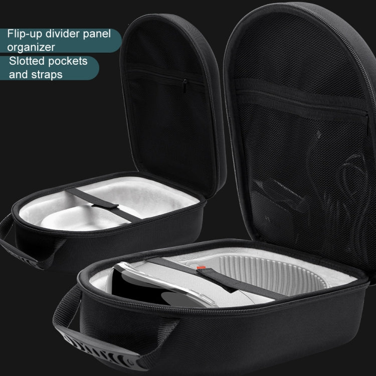 For Apple Vision Pro Storage Bag VR Headwear EVA Portable Hard Case(Cloth Pattern Black)