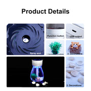 FH-068 Mini USB Car Home Colorful Light Bottle Micro Landscape Humidifier(White)