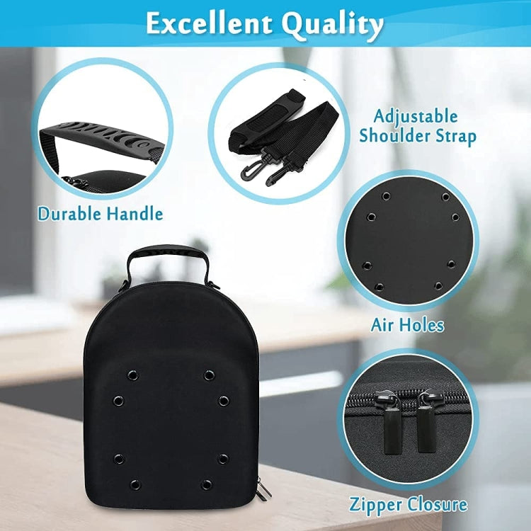 EVA Lightweight Durable Zipper Hat Storage Bag(Black)