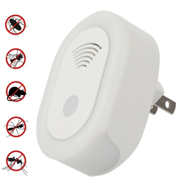 Adjustable Night Light Ultrasonic Mosquito Repeller Mini Home Electronic Mouse Repeller, Spec: UK Plug(White)