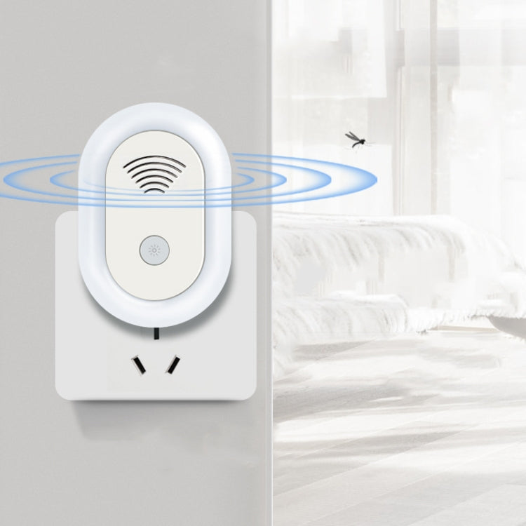 Adjustable Night Light Ultrasonic Mosquito Repeller Mini Home Electronic Mouse Repeller, Spec: UK Plug(White)