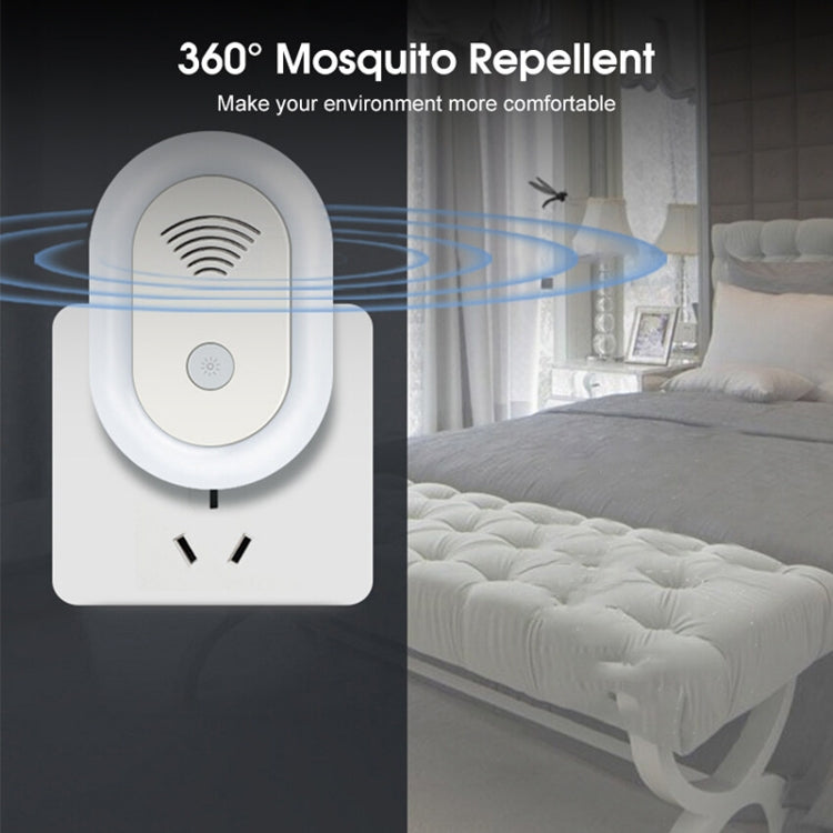 Adjustable Night Light Ultrasonic Mosquito Repeller Mini Home Electronic Mouse Repeller, Spec: UK Plug(White)
