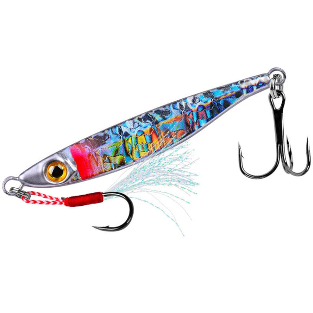 PROBEROS LF126 Long Casting Lead Fish Bait Freshwater Sea Fishing Fish Lures Sequins, Weight: 15g(Color B)