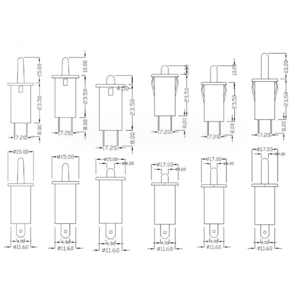 3pcs Refrigerator Door Light Switch Wardrobe Door Self-reset Switch, Size: Normally Closed 4.6mm