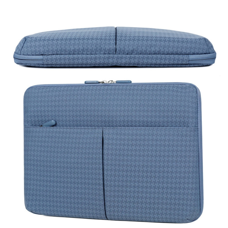 10/11 Inch Houndstooth Pattern Oxford Cloth Laptop Bag Water-resistant Tablet Storage Bag(Dark Gray)
