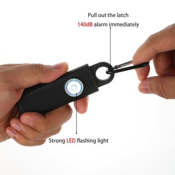Women Personal Anti-pervert Alarm Outdoor LED Flashing Light Alarm(Black)