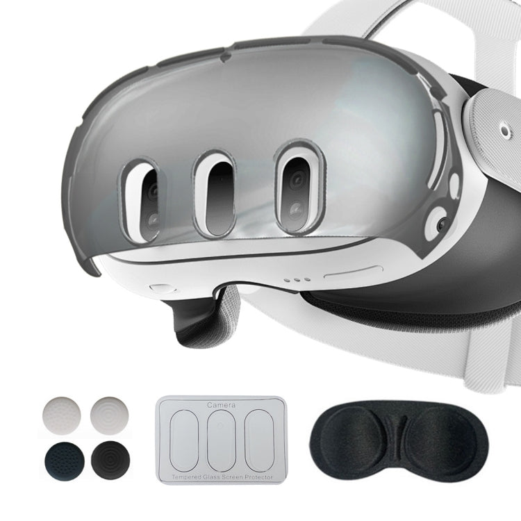 For Meta Quest 3 PC Protective Shell, Style: 7 In 1 (Ordinary Transparent Black)