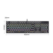 T-WOLF T75 104 Keys Adjustable RGB Light Computer Game Wired Mechanical Keyboard(Black)