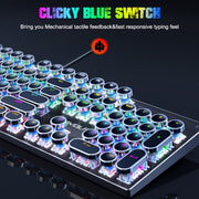 T-WOLF T75 104 Keys Adjustable RGB Light Computer Game Wired Mechanical Keyboard(Black)