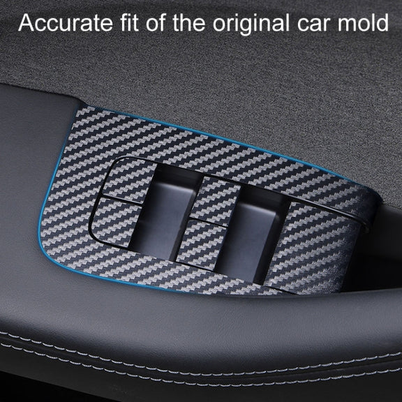4pcs /Set For Tesla Model 3 Lift Window Button Sticker Car Interior, Style: Starry Line