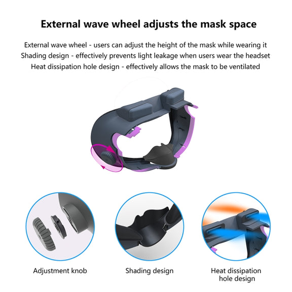 For Meta Quest 3 Adjustable Replacement Eye Mask VR Blackout Soft Replacement Face Mask Set