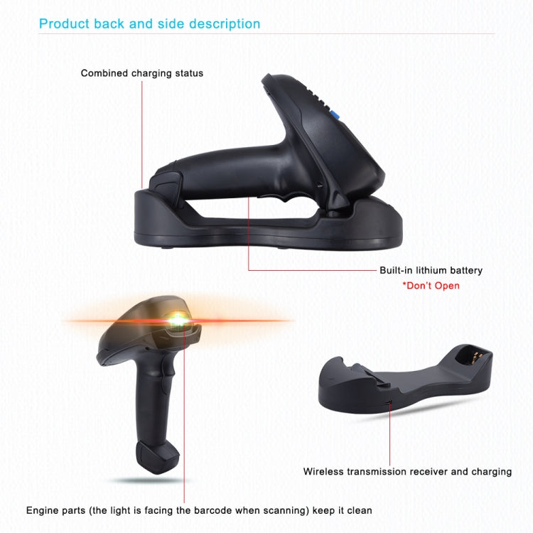 NEWSCAN 1D Laser  Wireless Barcode Reader Scanner Data Collector With 2.2-Inch LCD Screen