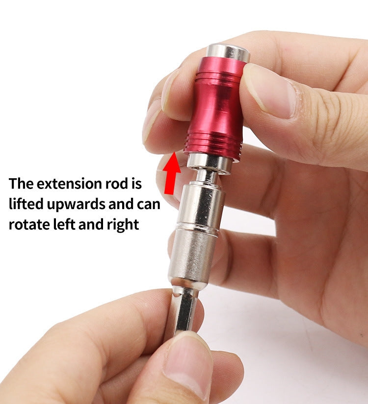 Hexagonal Shank Quick Release Self-Locking Joint Extension Rod Electric Drill Driver Extension Quick Conversion Bits(Silver+Red)