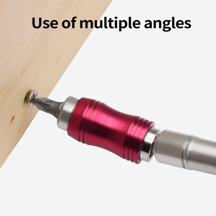 Hexagonal Shank Quick Release Self-Locking Joint Extension Rod Electric Drill Driver Extension Quick Conversion Bits(Silver+Red)