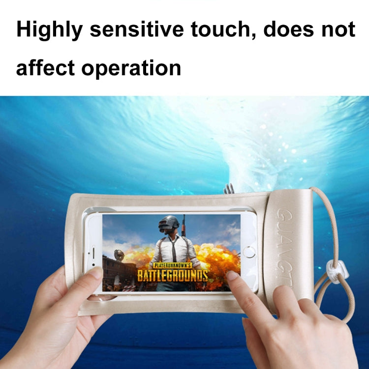 TPU Transparent Touch Screen Phone 30m Water-resistant Bag Outdoor Rafting Phone Case(Water Blue)