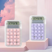 Small Silent Simple Calculator Mini Candy Dormitory Student Office Exam Tool(Pink)