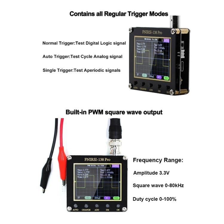 FNIRSI Handheld Small Teaching Maintenance Digital Oscilloscope, Specification: Upgrade Without Battery