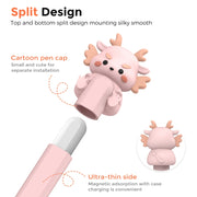 For Apple Pencil 2 AhaStyle Cartoon Dragon Pen Case Capacitive Stylus Silicone Cover(Green)