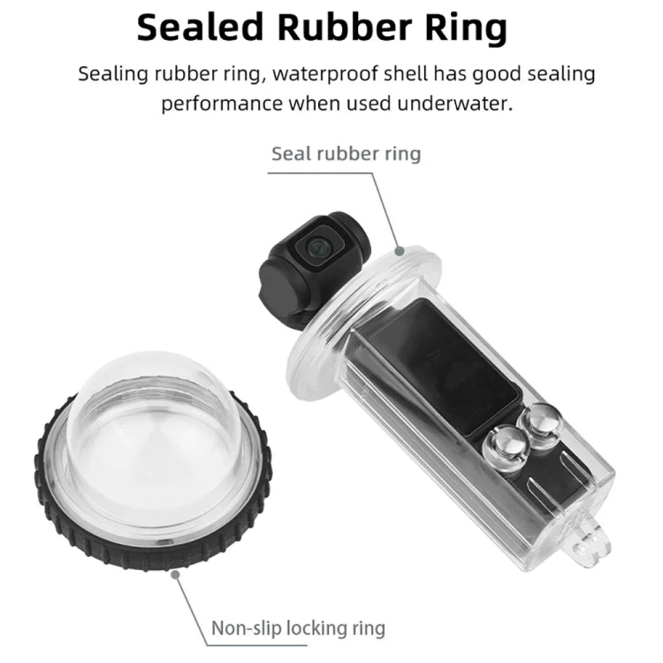 For DJI Osmo Pocket 3 BRDRC 40m Depth Water-resistant Case Diving Housing Cover(Transparent Handle)