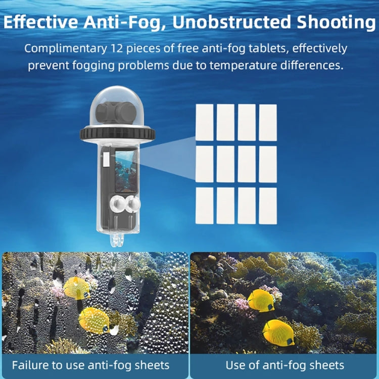 For DJI Osmo Pocket 3 BRDRC 40m Depth Water-resistant Case Diving Housing Cover(Transparent Handle)