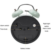 4 inch Early Learning Dual Ring Round Alarm Clock Student Bedside Metal Alarm Bell(White)