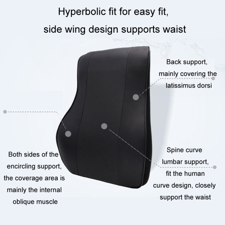 Leather Memory Foam All Season Car Seat Neck Support Cushion Headrest+Waist Pad(Brown)