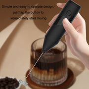 Mini Electric Handheld Milk Frother Cream Stirrer(Black)